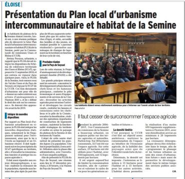 Réunion publique PLU intercommunal de la Semine