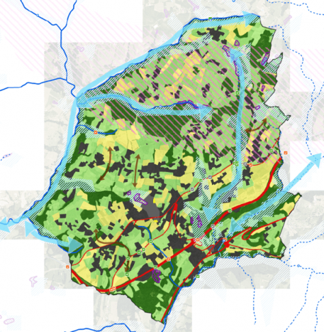 Carte de la trame verte et bleue de GROISY